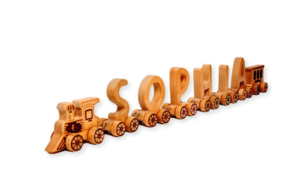 KIDS TRAIN | Wooden Letter Train Puzzle for Kids - Disselt Designs