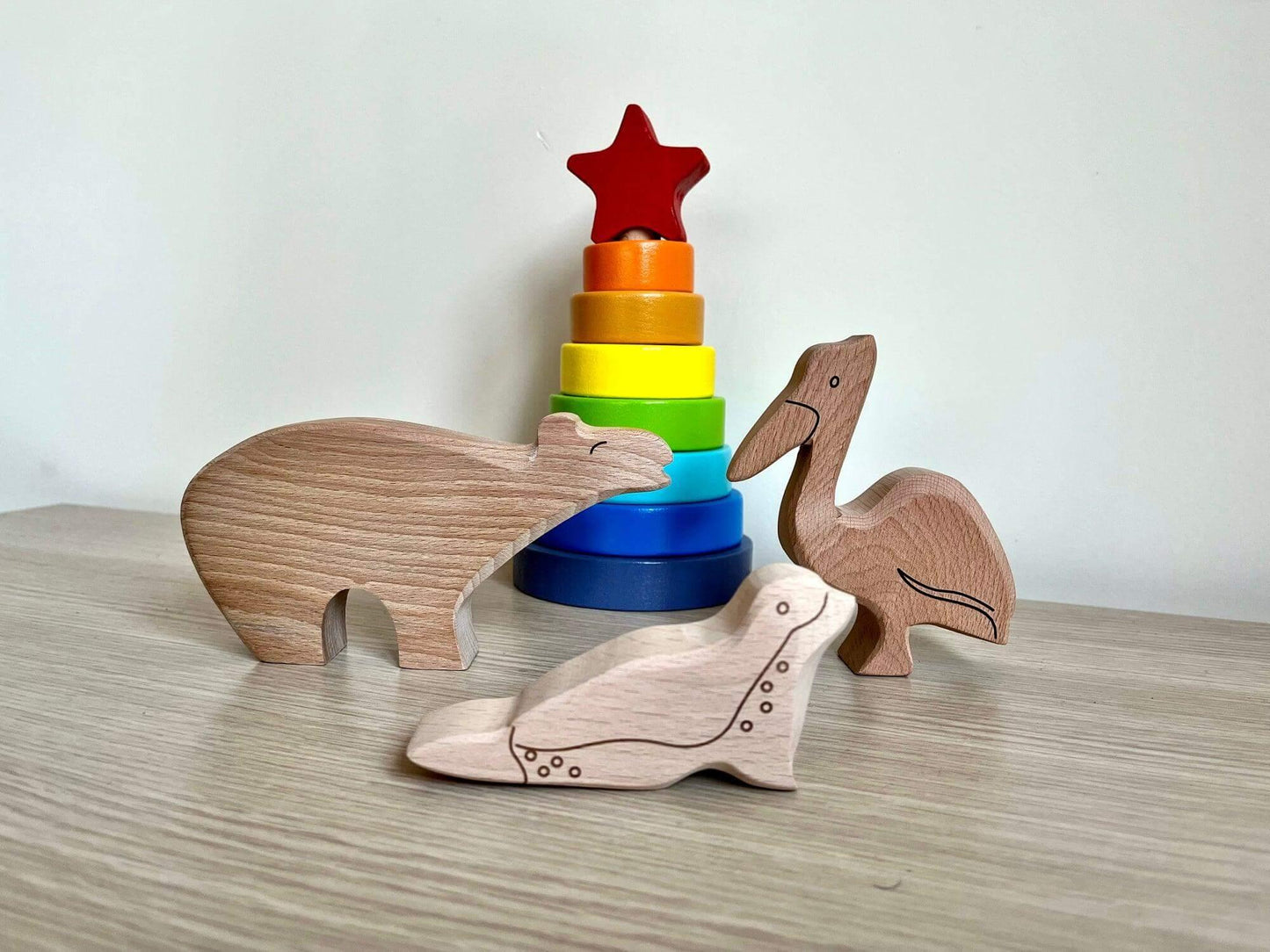 KIDS OCEAN ANIMALS | 5-Piece Wooden Ocean Animals Set - Disselt Designs