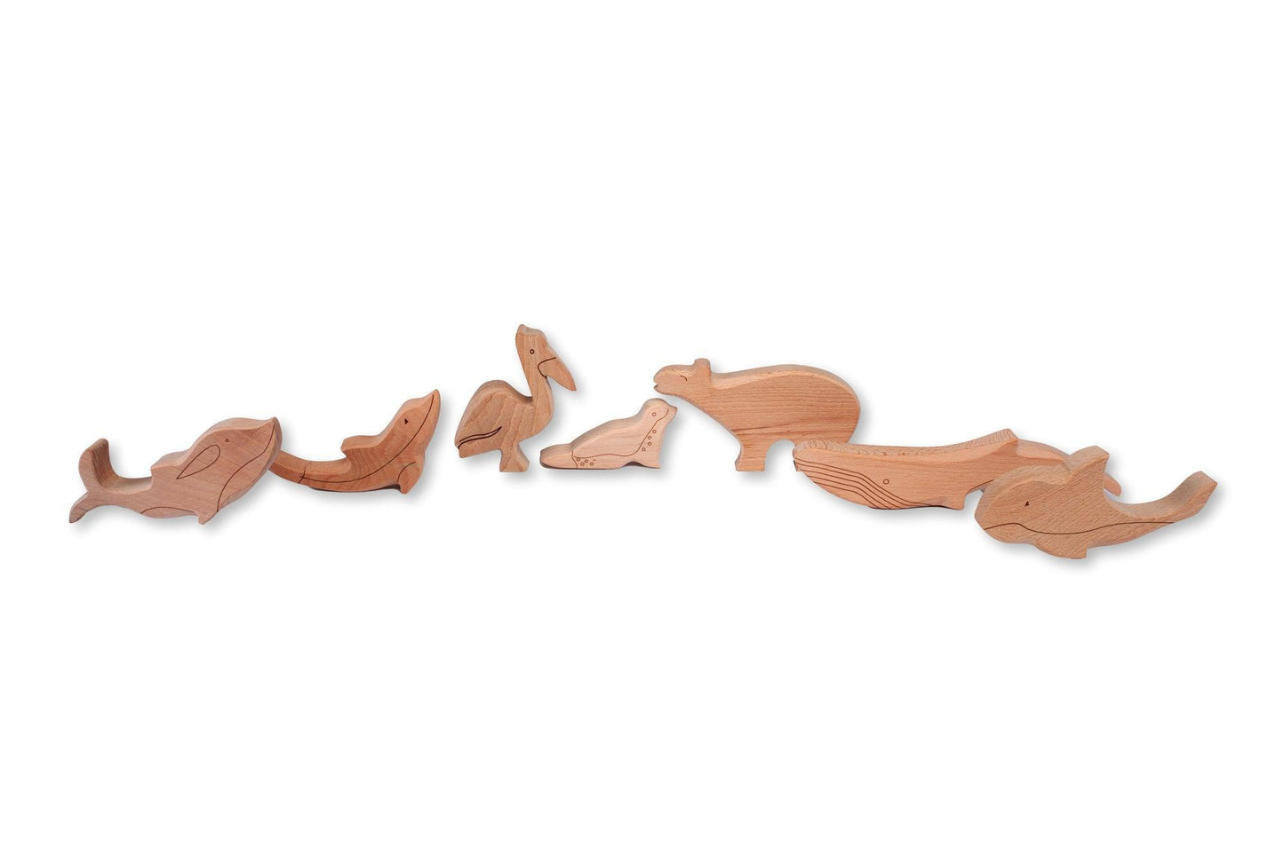 KIDS OCEAN ANIMALS | 5-Piece Wooden Ocean Animals Set - Disselt Designs