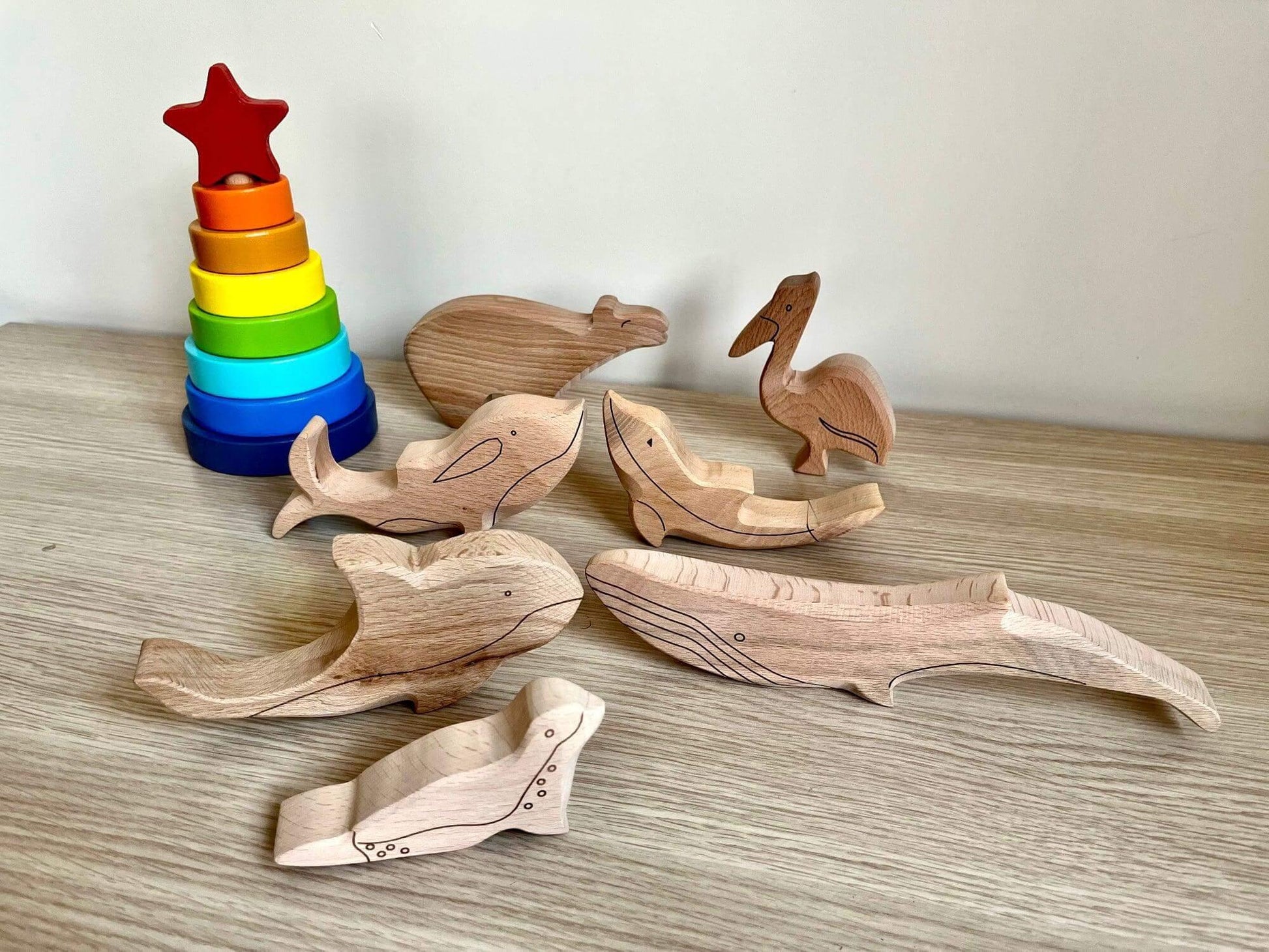 KIDS OCEAN ANIMALS | 5-Piece Wooden Ocean Animals Set - Disselt Designs