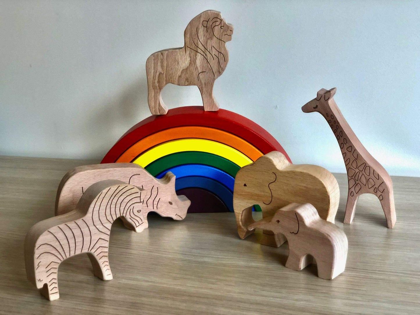 KIDS SAFARI | 6-Piece Wooden Safari Animals Set - Disselt Designs