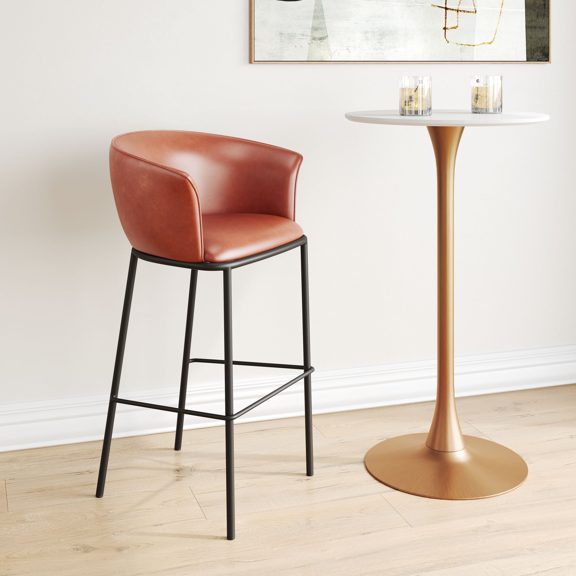 Garston Barstool Brown - Disselt Designs