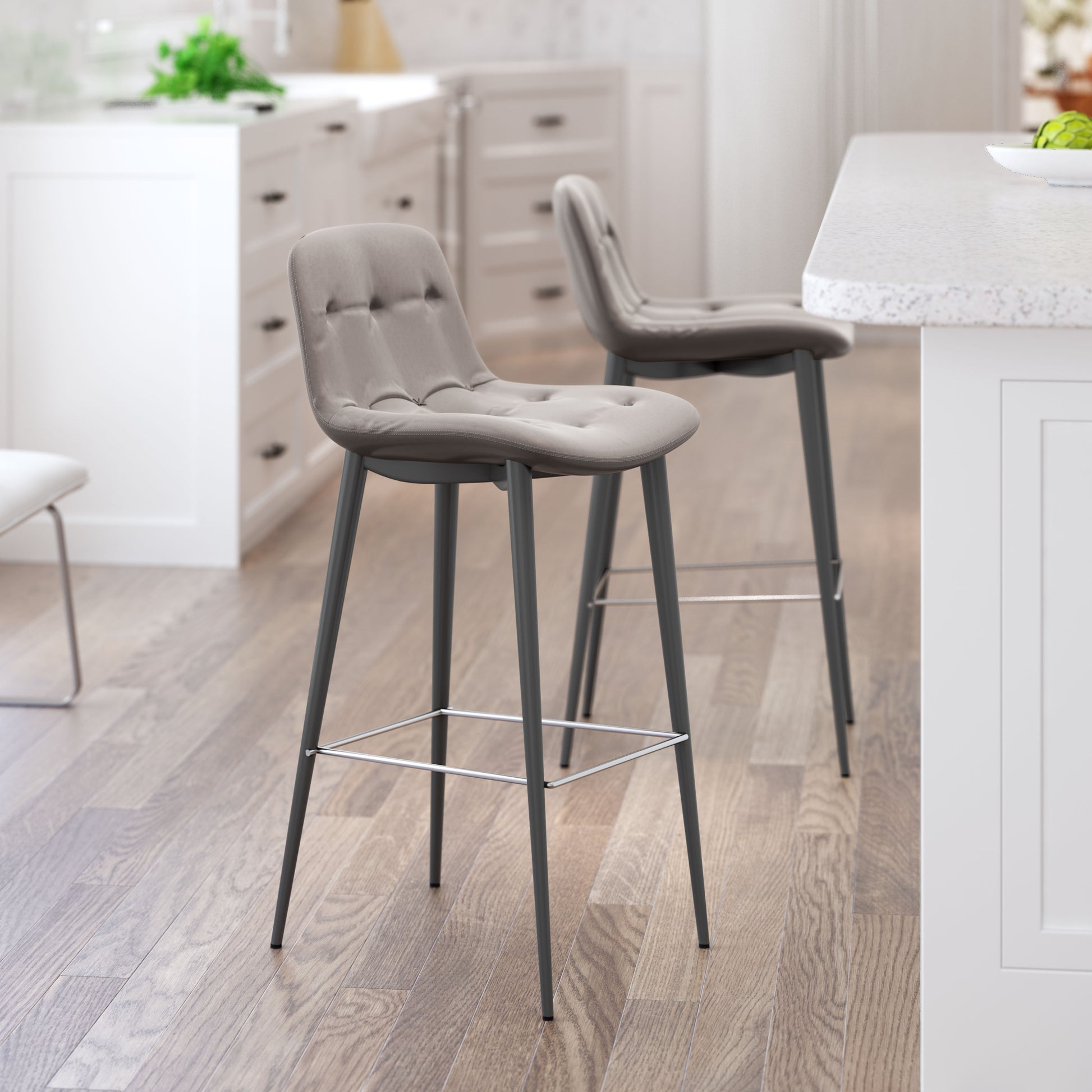 Tangiers Barstool (Set of 2) Taupe - Disselt Designs